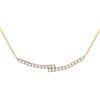Image 1 : Round Diamond Curved Bypass Bar Necklace 1 Cttw 14KT Yellow Gold