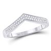 Image 1 : Round Diamond Chevron Band Ring 1/6 Cttw 14KT White Gold