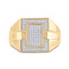 Image 2 : Round Diamond Cluster Ring 1/4 Cttw 10KT Yellow Gold
