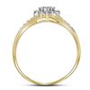 Image 2 : Round Diamond Cluster Ring 1/10 Cttw 10KT Yellow Gold