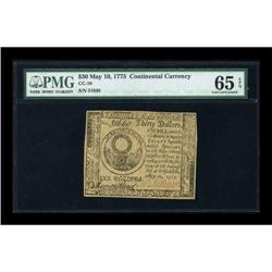 Continental Currency May 10, 1775 $30 PMG Gem