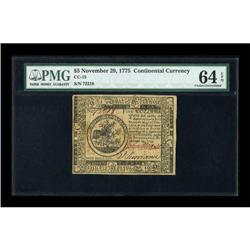 Continental Currency November 29, 1775 $5 PMG