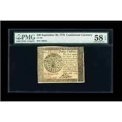 Continental Currency September 26, 1778 $40 PMG