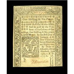 Connecticut June 19, 1776 1s/6d Choice New.