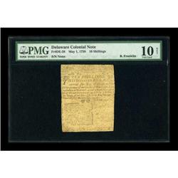 Delaware May 1, 1758 10s PMG Very Good 10 Net.