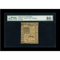 Delaware January 1, 1776 6s PMG Choice