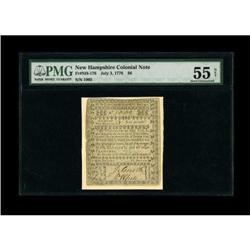 New Hampshire July 3, 1776 $6 PMG About