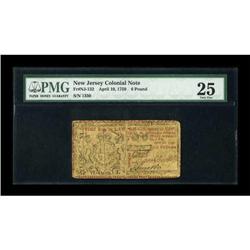 New Jersey April 10, 1759 L6 PMG Very Fine 25.