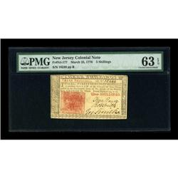 New Jersey March 25, 1776 3s PMG Choice