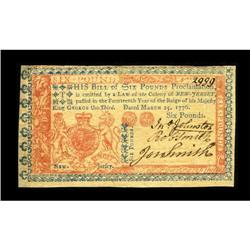 New Jersey March 25, 1776 L6 Extremely