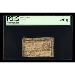New York March 5, 1776 $1/3 PCGS New 62PPQ.
