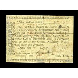 North Carolina 1756 - 1757 (written dates) £5