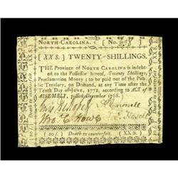 North Carolina December, 1768 20s Very Fine.