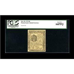 Pennsylvania October 25, 1775 9d PCGS Gem New