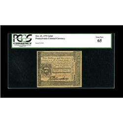 Pennsylvania October 25, 1775 2s/6d PCGS Gem New