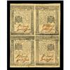 Image 1 : Pennsylvania April 25, 1776 Uncut Block of Four