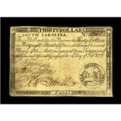 South Carolina February 14, 1777 $30 Extremely