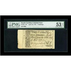 South Carolina April 10, 1778 5s PMG About