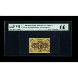 Fr. 1228 5c First Issue PMG Gem Uncirculated 66