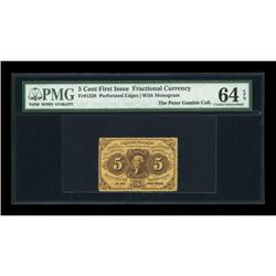 Fr. 1228 5¢ First Issue PMG Choice Uncirculated