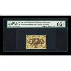 Fr. 1229 5¢ First Issue PMG Gem Uncirculated 65
