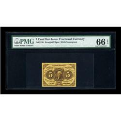 Fr. 1230 5c First Issue PMG Gem Uncirculated 66