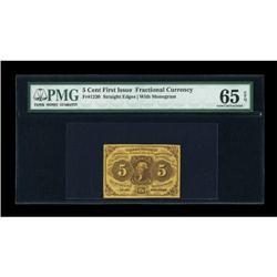 Fr. 1230 5c First Issue PMG Gem Uncirculated 65