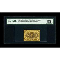 Fr. 1230 5c First Issue PMG Gem Uncirculated 65