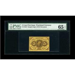 Fr. 1230 5c First Issue PMG Gem Uncirculated 65