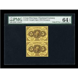 Fr. 1230 5c First Issue Vertical Pair PMG Choice