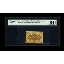 Fr. 1230 5c First Issue PMG Choice Uncirculated