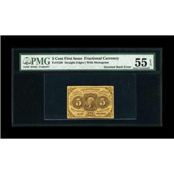 Fr. 1230 5c First Issue PMG About Uncirculated