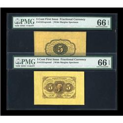 Fr. 1231SP 5¢ First Issue Wide Margin Pair PMG