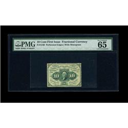 Fr. 1240 10c First Issue PMG Gem Uncirculated 65