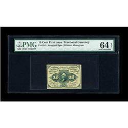Fr. 1243 10c First Issue PMG Choice Uncirculated