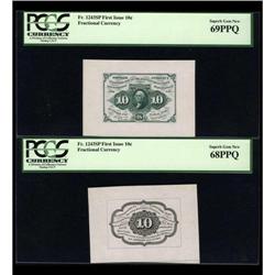 Fr. 1243SP 10¢ First Issue Wide Margin Pair PCGS