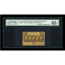 Fr. 1279 25¢ First Issue PMG Gem Uncirculated 65