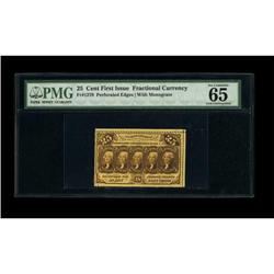 Fr. 1279 25c First Issue PMG Gem Uncirculated 65