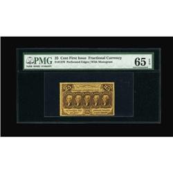 Fr. 1279 25c First Issue PMG Gem Uncirculated 65
