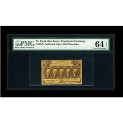 Fr. 1279 25c First Issue PMG Choice Uncirculated