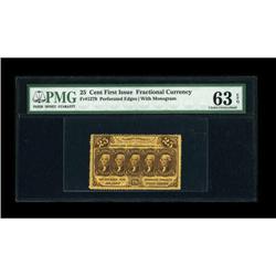 Fr. 1279 25c First Issue PMG Choice Uncirculated