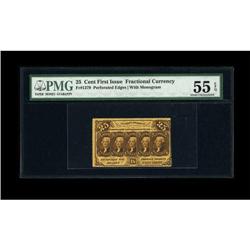 Fr. 1279 25c First Issue PMG About Uncirculated