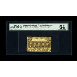 Fr. 1280 25c First Issue PMG Choice Uncirculated