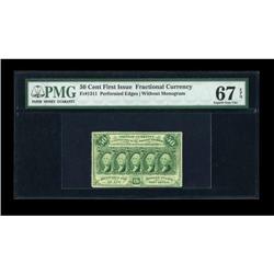 Fr. 1311 50¢ First Issue PMG Superb Gem Unc 67