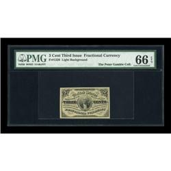 Fr. 1226 3¢ Third Issue PMG Gem Uncirculated 66