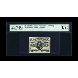 Fr. 1236 5c Third Issue PMG Gem Uncirculated 65