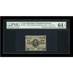 Fr. 1237 5¢ Third Issue PMG Choice Uncirculated