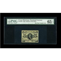 Fr. 1238 5c Third Issue PMG Gem Uncirculated 65