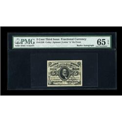 Fr. 1239 5c Third Issue PMG Gem Uncirculated 65