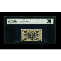 Fr. 1251 10c Third Issue PMG Gem Uncirculated 66